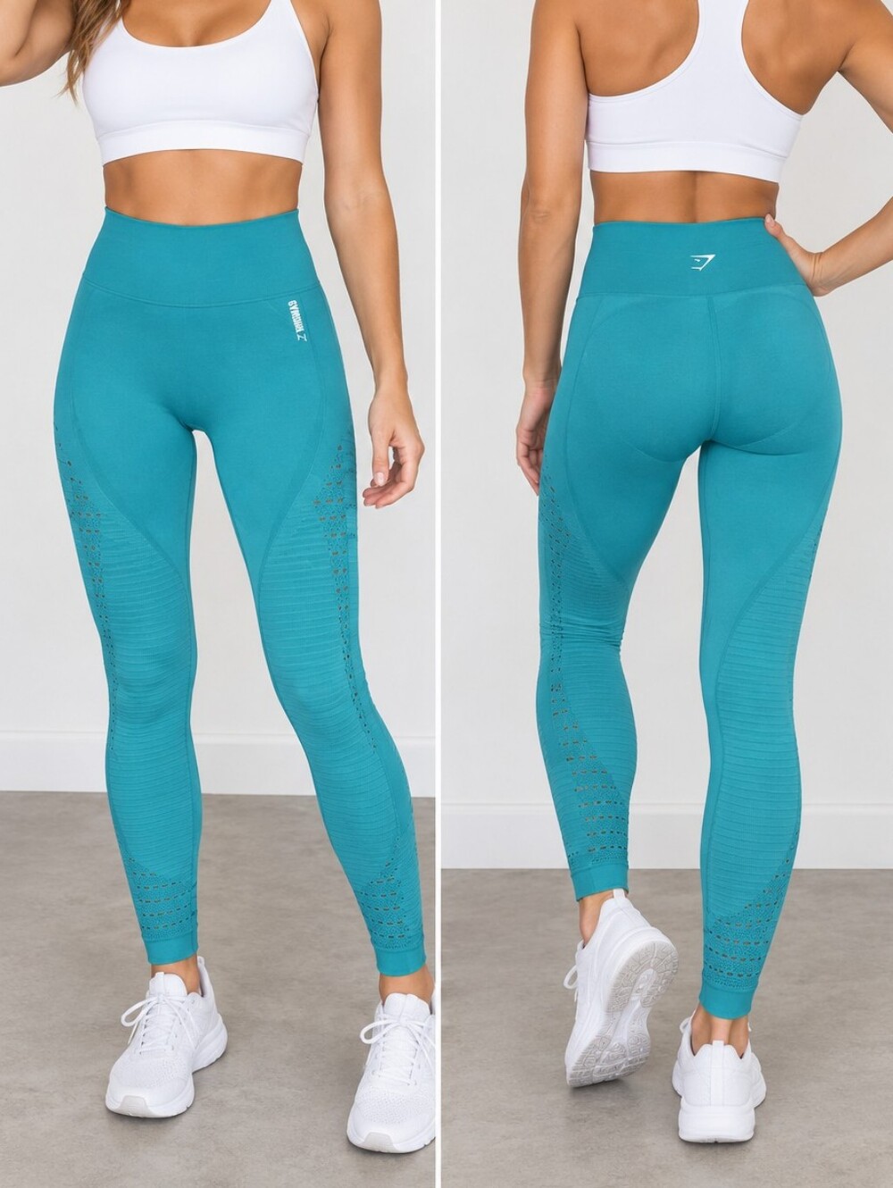 GYMSHARK Women's Teal High Rise Athletic Workout Leggings